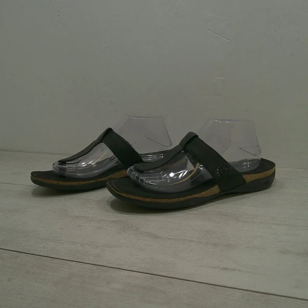 Keen Ana Cortez Leather Relaxed Casual Comfort Flip Flop Sandal Black Size 10